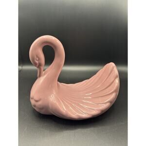 Vintage Ceramic Swan Towel Holder- Mauve/Pink Art Deco Country